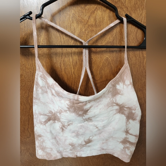 PINK Victoria's Secret Brown/ Pink Tie-Dye Top - Picture 1 of 4